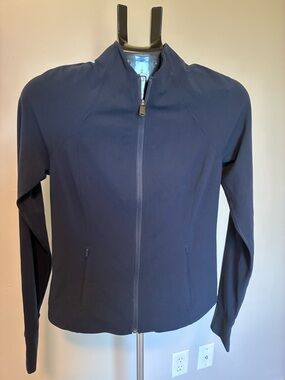 Athleta Navy Full-Zip Bomber Jacket